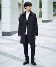 KHUAD30189 a.v.v MEN(アー・ヴェ・ヴェ) 【830FPダウン/軽量/撥水/防風】ライトスカイダウンステンカラーコート ブラック