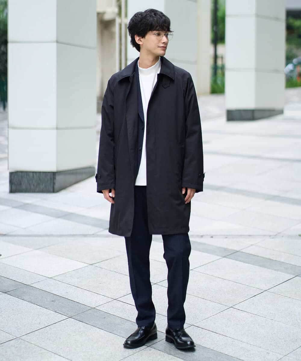 KHUAD30189 a.v.v MEN(アー・ヴェ・ヴェ) 【830FPダウン/軽量/撥水/防風】ライトスカイダウンステンカラーコート ブラック