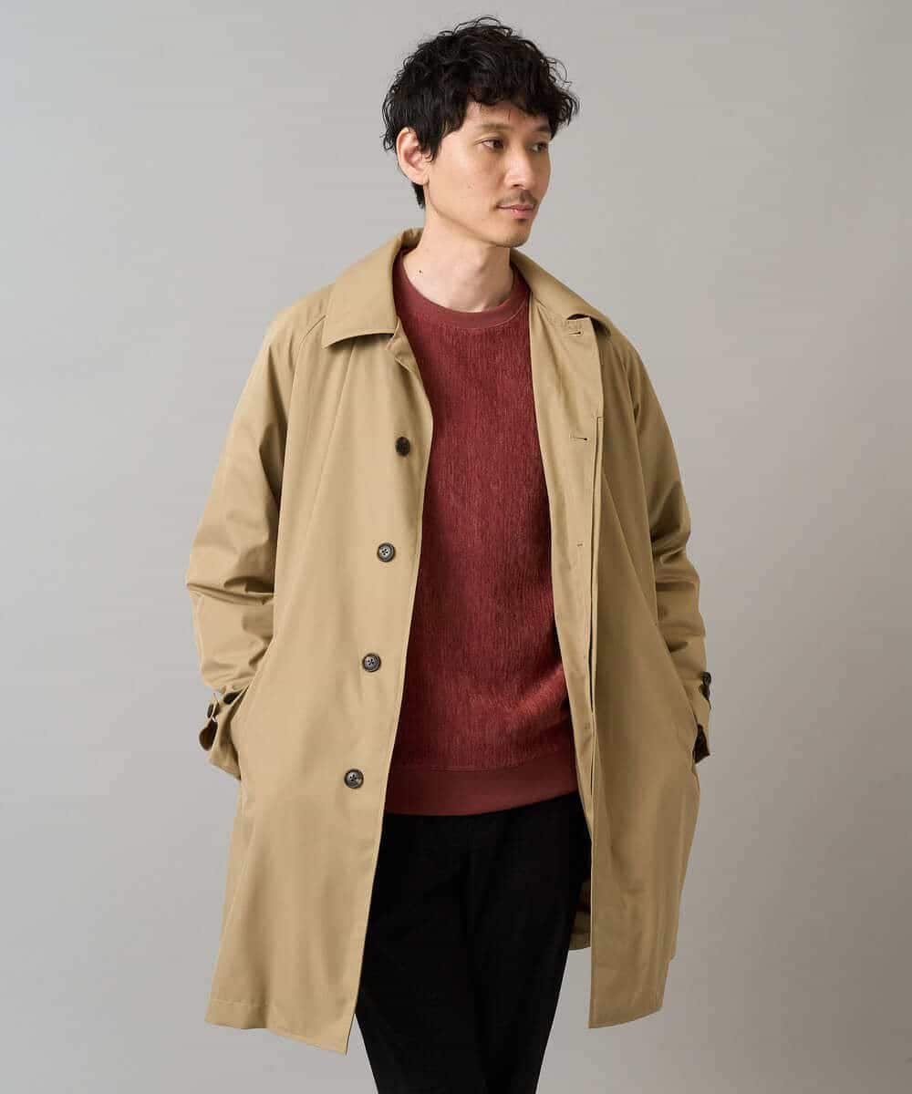 KHUAD30189 a.v.v MEN(アー・ヴェ・ヴェ) 【830FPダウン/軽量/撥水/防風】ライトスカイダウンステンカラーコート ブラック