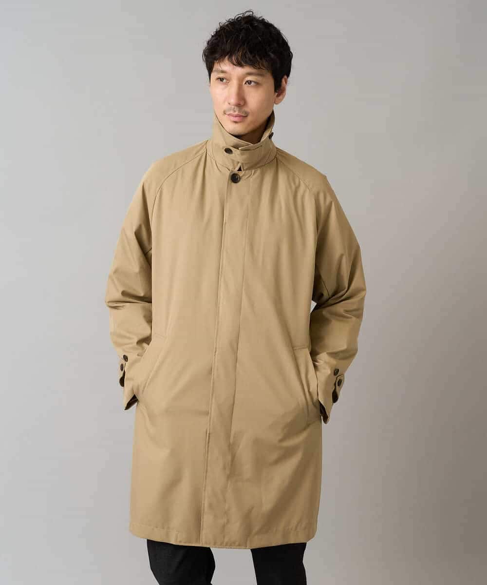 KHUAD30189 a.v.v MEN(アー・ヴェ・ヴェ) 【830FPダウン/軽量/撥水/防風】ライトスカイダウンステンカラーコート ブラック