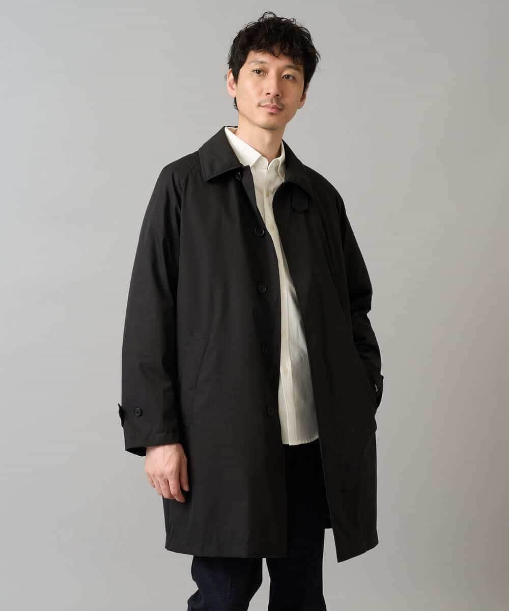 KHUAD30189 a.v.v MEN(アー・ヴェ・ヴェ) 【830FPダウン/軽量/撥水/防風】ライトスカイダウンステンカラーコート ブラック