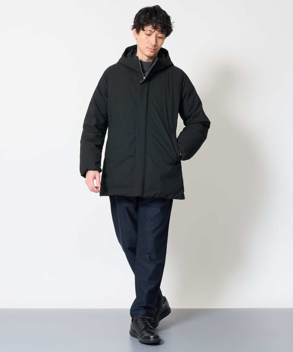 KHUAG02239 a.v.v MEN(アー・ヴェ・ヴェ) 【快適通勤ストレッチ / 軽量 / 撥水】ラミネートダウンコート ブラック