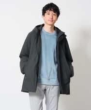 KHUAG02239 a.v.v MEN(アー・ヴェ・ヴェ) 【快適通勤ストレッチ / 軽量 / 撥水】ラミネートダウンコート ブラック