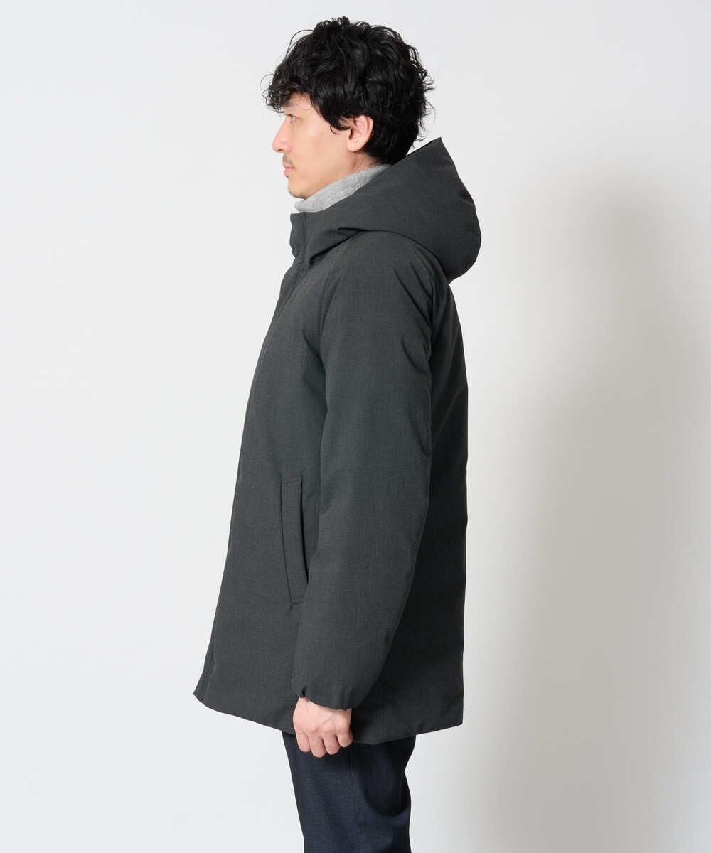 KHUAG02239 a.v.v MEN(アー・ヴェ・ヴェ) 【快適通勤ストレッチ / 軽量 / 撥水】ラミネートダウンコート ブラック