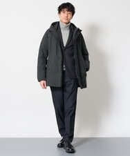 KHUAG02239 a.v.v MEN(アー・ヴェ・ヴェ) 【快適通勤ストレッチ / 軽量 / 撥水】ラミネートダウンコート ブラック