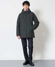 KHUAG02239 a.v.v MEN(アー・ヴェ・ヴェ) 【快適通勤ストレッチ / 軽量 / 撥水】ラミネートダウンコート ブラック
