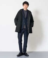 KHUAG02239 a.v.v MEN(アー・ヴェ・ヴェ) 【快適通勤ストレッチ / 軽量 / 撥水】ラミネートダウンコート ブラック