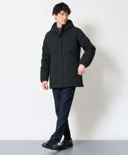 KHUAG02239 a.v.v MEN(アー・ヴェ・ヴェ) 【快適通勤ストレッチ / 軽量 / 撥水】ラミネートダウンコート ブラック