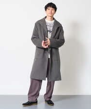 KHUAG08209 a.v.v MEN(アー・ヴェ・ヴェ) ワイドシルエットスタンドカラーコート アッシュグレー
