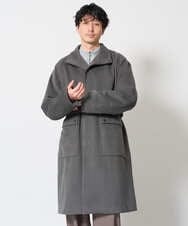 KHUAG08209 a.v.v MEN(アー・ヴェ・ヴェ) ワイドシルエットスタンドカラーコート アッシュグレー