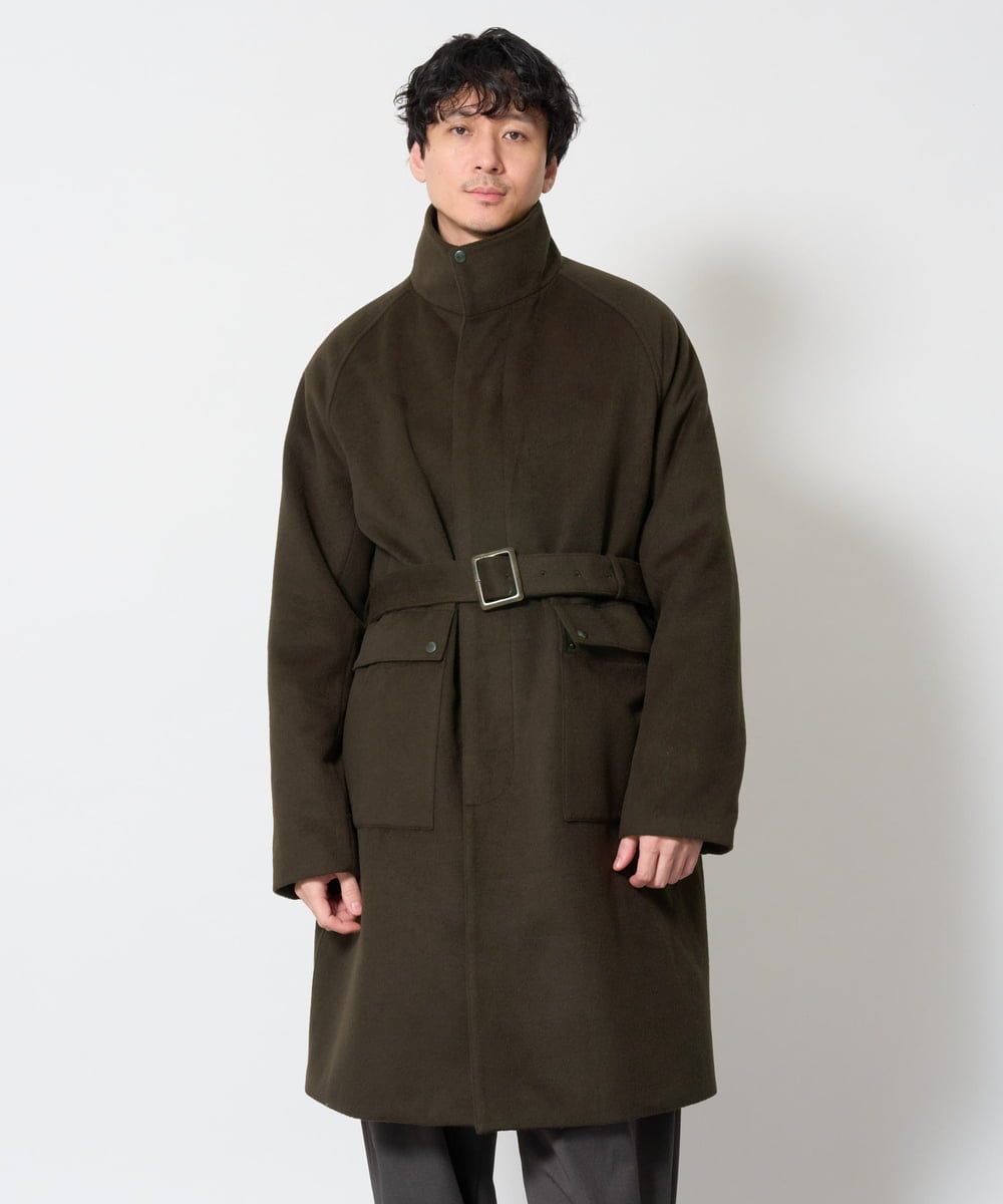 KHUAG08209 a.v.v MEN(アー・ヴェ・ヴェ) ワイドシルエットスタンドカラーコート アッシュグレー