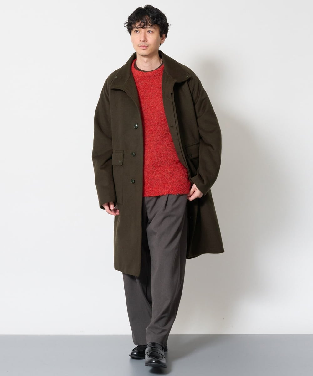 KHUAG08209 a.v.v MEN(アー・ヴェ・ヴェ) ワイドシルエットスタンドカラーコート アッシュグレー
