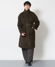 KHUAG08209 a.v.v MEN(アー・ヴェ・ヴェ) ワイドシルエットスタンドカラーコート アッシュグレー