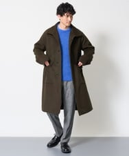 KHUAG08209 a.v.v MEN(アー・ヴェ・ヴェ) ワイドシルエットスタンドカラーコート アッシュグレー
