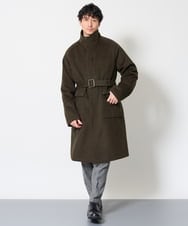 KHUAG08209 a.v.v MEN(アー・ヴェ・ヴェ) ワイドシルエットスタンドカラーコート アッシュグレー
