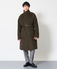 KHUAG08209 a.v.v MEN(アー・ヴェ・ヴェ) ワイドシルエットスタンドカラーコート アッシュグレー