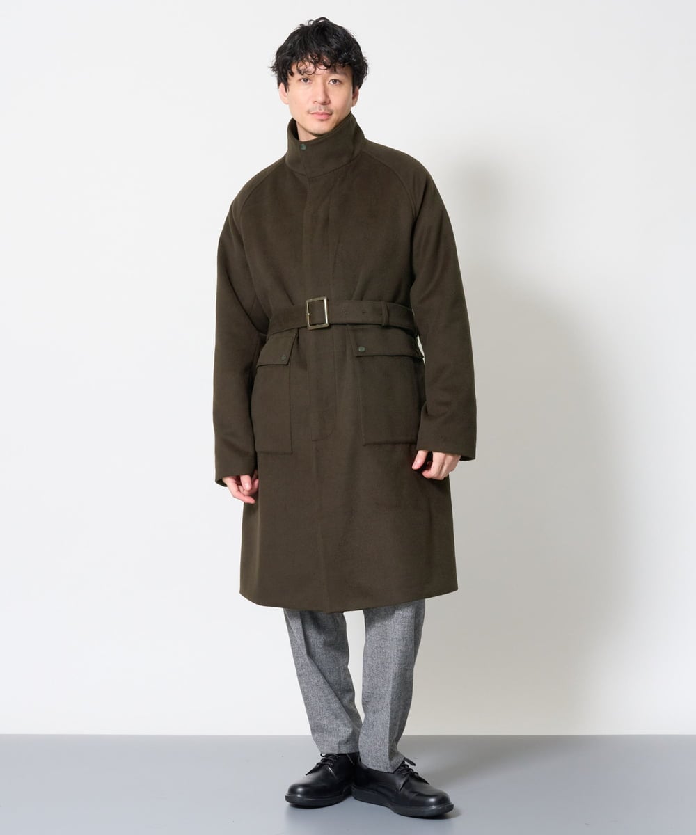 KHUAG08209 a.v.v MEN(アー・ヴェ・ヴェ) ワイドシルエットスタンドカラーコート アッシュグレー