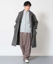 KHUAG08209 a.v.v MEN(アー・ヴェ・ヴェ) ワイドシルエットスタンドカラーコート アッシュグレー