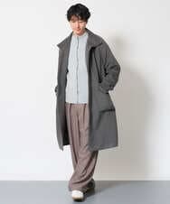 KHUAG08209 a.v.v MEN(アー・ヴェ・ヴェ) ワイドシルエットスタンドカラーコート アッシュグレー