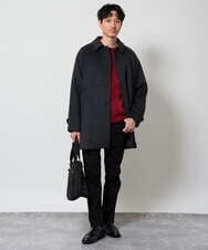 KHUAG09219 a.v.v MEN(アー・ヴェ・ヴェ) ライトビーバーステンカラーコート ブラック
