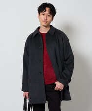 KHUAG09219 a.v.v MEN(アー・ヴェ・ヴェ) ライトビーバーステンカラーコート ブラック