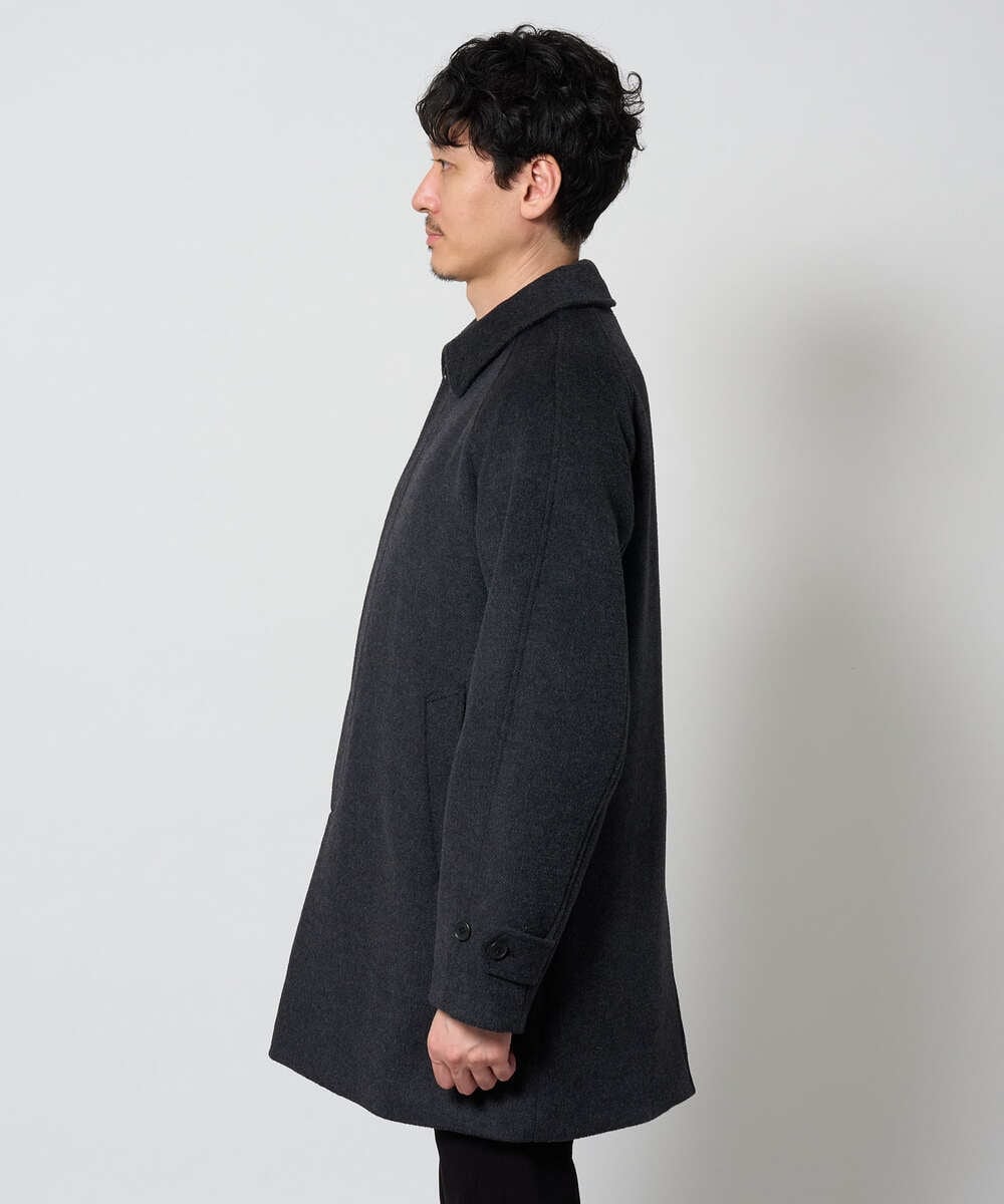 KHUAG09219 a.v.v MEN(アー・ヴェ・ヴェ) ライトビーバーステンカラーコート ブラック