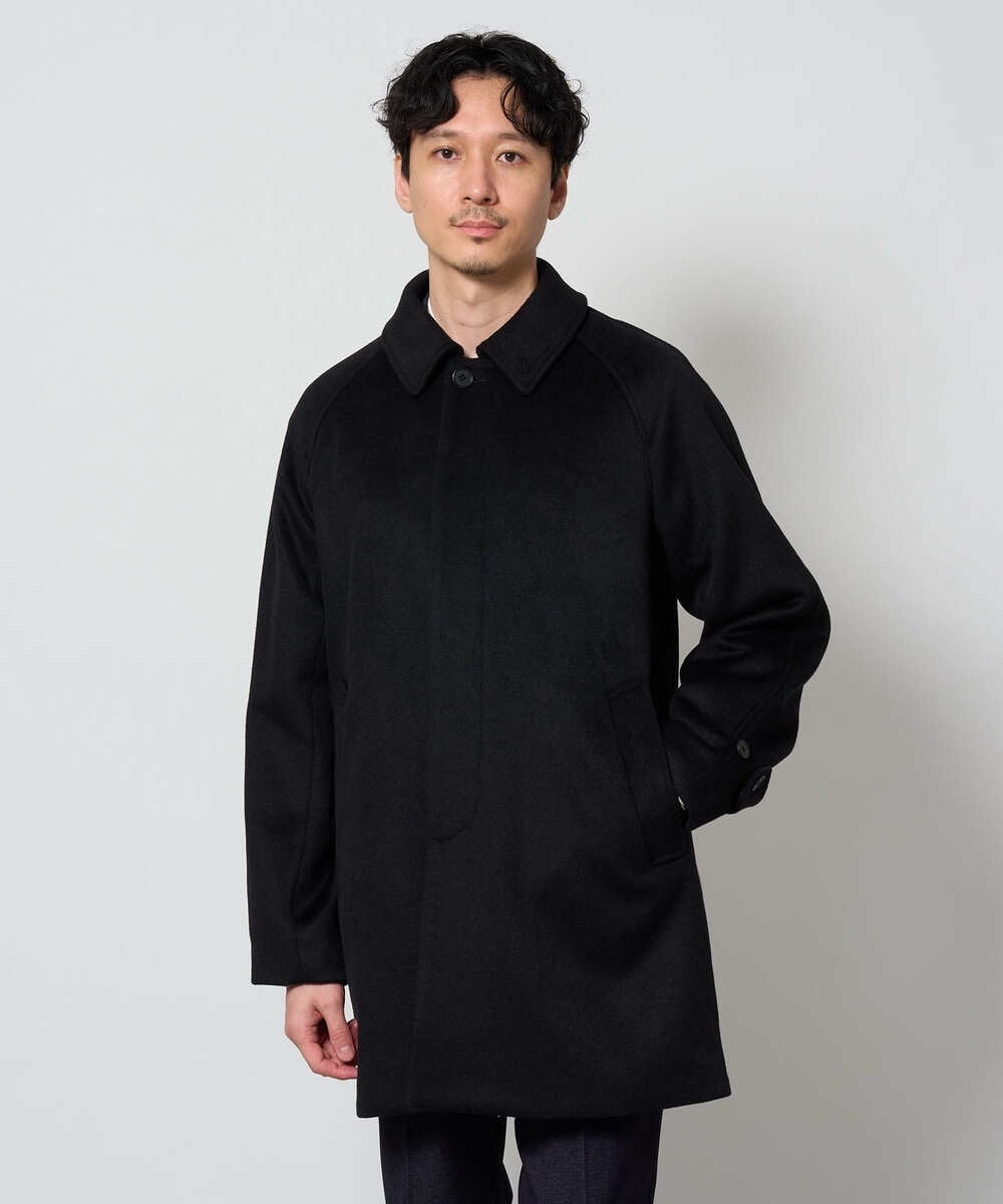 KHUAG09219 a.v.v MEN(アー・ヴェ・ヴェ) ライトビーバーステンカラーコート ブラック