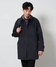 KHUAG09219 a.v.v MEN(アー・ヴェ・ヴェ) ライトビーバーステンカラーコート ブラック