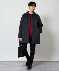 KHUAG09219 a.v.v MEN(アー・ヴェ・ヴェ) ライトビーバーステンカラーコート ブラック