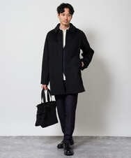 KHUAG09239 a.v.v MEN(アー・ヴェ・ヴェ) ライトビーバーステンカラーコート ブラック