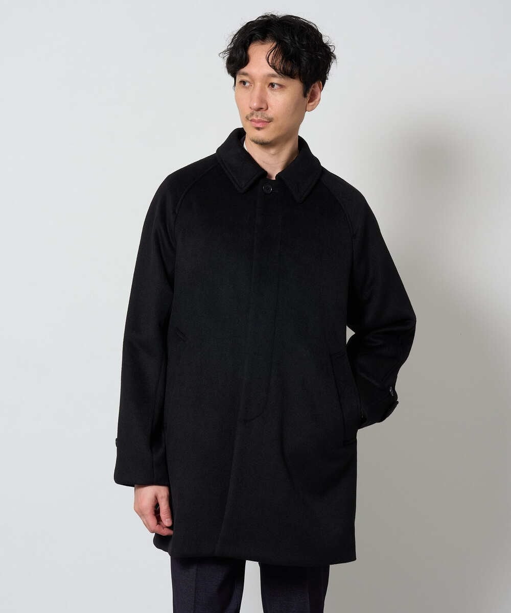 KHUAG09239 a.v.v MEN(アー・ヴェ・ヴェ) ライトビーバーステンカラーコート ブラック