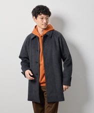 KHUAG09239 a.v.v MEN(アー・ヴェ・ヴェ) ライトビーバーステンカラーコート ブラック