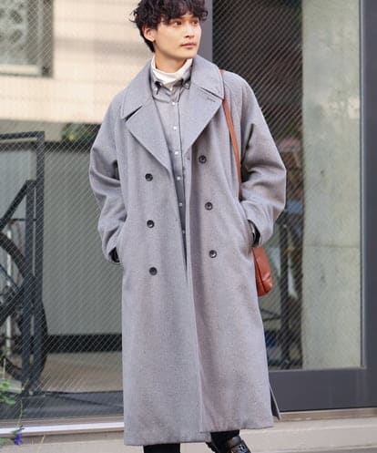 KHUAV07169 a.v.v MEN 【大人コート】ワイドシルエットダブルブレストコート