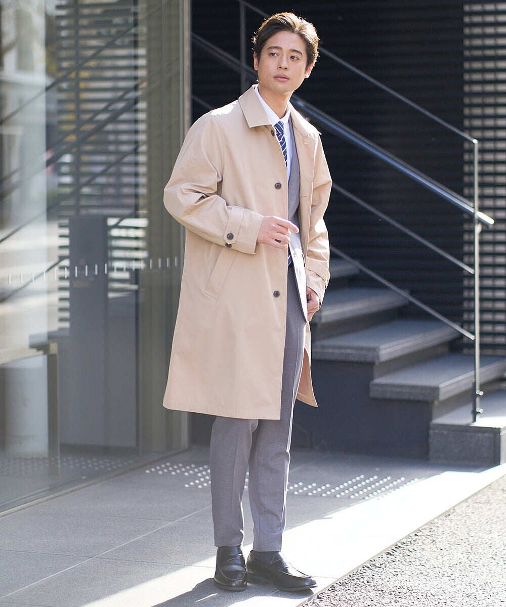 KHUEV01149 a.v.v MEN(アー・ヴェ・ヴェ) 【ON/OFF兼用】ステンカラーコート ベージュ