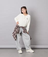 KJBAG07039 a.v.v KIDS(アー・ヴェ・ヴェ) [140-160]【男女兼用】オンブレーチェックシャツ オレンジ