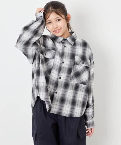 KJBAG07039 a.v.v KIDS [140-160]【男女兼用】オンブレーチェックシャツ