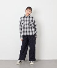 KJBAG07039 a.v.v KIDS(アー・ヴェ・ヴェ) [140-160]【男女兼用】オンブレーチェックシャツ ブラック