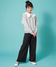 KJBCN20034 a.v.v KIDS(アー・ヴェ・ヴェ) [140-150]ビッグカラーブラウス ブルー