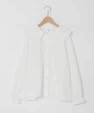 KJBEB29039 a.v.v KIDS(アー・ヴェ・ヴェ) [140-150]ダブルフリルカラーブラウス ホワイト