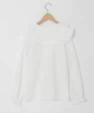 KJBEB29039 a.v.v KIDS(アー・ヴェ・ヴェ) [140-150]ダブルフリルカラーブラウス ホワイト