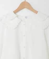 KJBEB29039 a.v.v KIDS(アー・ヴェ・ヴェ) [140-150]ダブルフリルカラーブラウス ホワイト