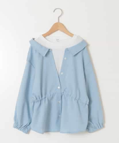 KJBEB41039 a.v.v KIDS [140-150]シャツレイヤードトップス