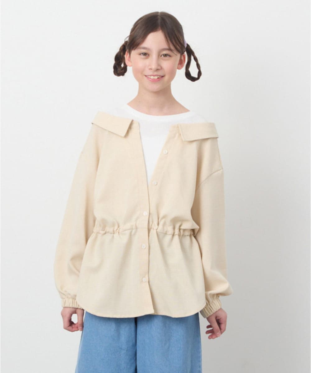 KJBEC41044 a.v.v KIDS(アー・ヴェ・ヴェ) [160]シャツレイヤードトップス ベージュ