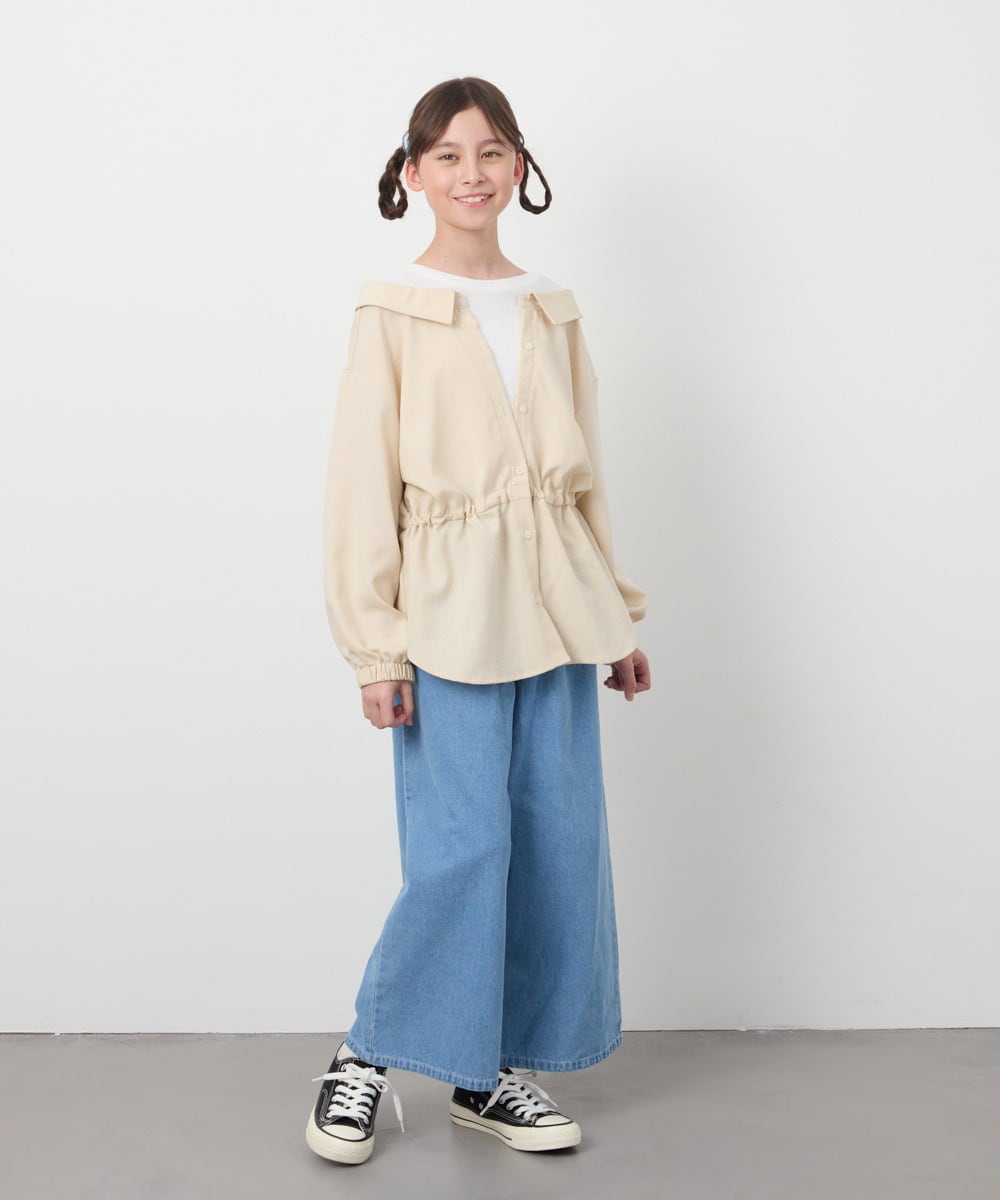 KJBEC41044 a.v.v KIDS(アー・ヴェ・ヴェ) [160]シャツレイヤードトップス ベージュ