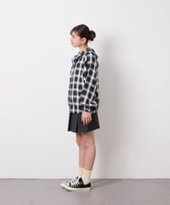 KJBED30049 a.v.v KIDS(アー・ヴェ・ヴェ) [130-160]フーディーチェックシャツブルゾン ブラック