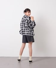 KJBED30049 a.v.v KIDS(アー・ヴェ・ヴェ) [130-160]フーディーチェックシャツブルゾン ブラック