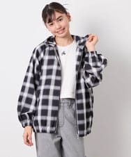 KJBED30049 a.v.v KIDS(アー・ヴェ・ヴェ) [130-160]フーディーチェックシャツブルゾン ブラック