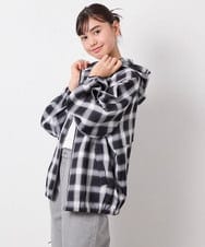 KJBED30049 a.v.v KIDS(アー・ヴェ・ヴェ) [130-160]フーディーチェックシャツブルゾン ブラック