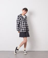 KJBED30049 a.v.v KIDS(アー・ヴェ・ヴェ) [130-160]フーディーチェックシャツブルゾン ブラック