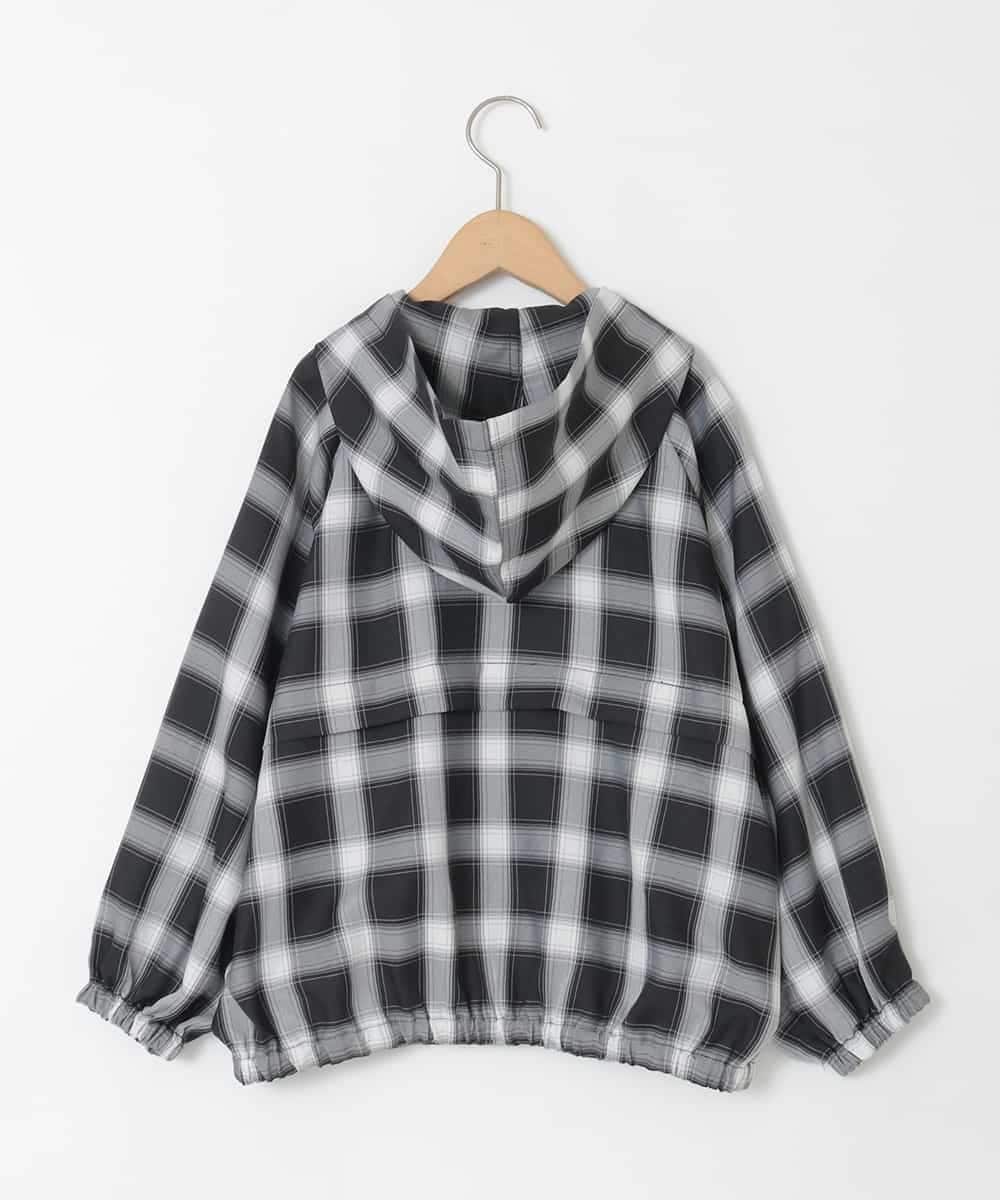 KJBED30049 a.v.v KIDS(アー・ヴェ・ヴェ) [130-160]フーディーチェックシャツブルゾン ブラック